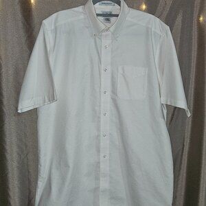L.L. Bean, Cream, Short Sleeve, Button Down, Top, Size: 16.5 Tall